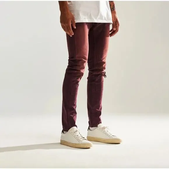 EMBELLISH MENS RIC FLARE DENIM - MAROON - 30  EMBF122-012 - Picture 3 of 6